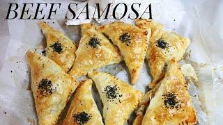 GROUND BEEF SAMOSA BEST FOR IFTAR RAMADAN RECIPE PUFF PASTRY SAMOSA طرز تهیه سمبوسه برای افطار