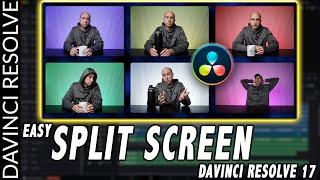 Easy SPLIT SCREEN Effect added in DaVinci Resolve 17  VIDEO COLLAGE FX Tutorial