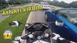 Arabayin Aynasini Ucurdum Basima Gelenler-Ayna kırmak- Motorcycle VS Car -Stupid Drivers
