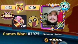 Level 999 Venice 200 Ring  999 VS 553 Epic Game on Venice 150M Coins 8 ball pool