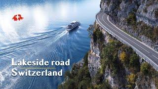 Switzerland travel video  Lakeside road  Seestrasse Thunersee