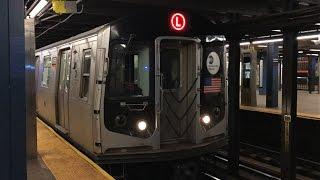 NYC Subway HD 60fps Kawasaki R143 L Trains @ DeKalb Avenue 1517