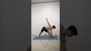 Yoga Session Warrior II Pose & Triangle Pose variation