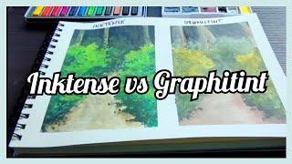 Forest sketch  Derwent Inktense vs Derwent Graphitint