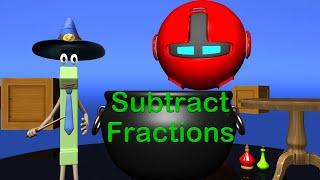 Subtracting Fractions - 5th Grade Mage Math Video