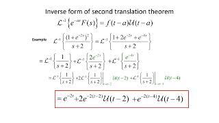 Differential Equations Laplace Transforms - Translation on the t-axis second translation theorem