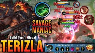 SAVAGE & MANIAC 27 Kills Terizla Super Deadly Hummer - Build Top 1 Global Terizla  MLBB