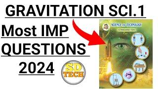 10th Science 1 Gravitation Chapter IMP Topics 2023-24  science 1 most important question 2024 SSC