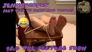 JennaForFun feet tickled on a chair  98.7 The Feeture Show