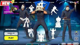 MICHAEL MYERS doing all Fortnite Built-In Emotes Fortnitemares x Halloween series