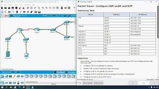 10.8.1 Packet Tracer - Configure CDP LLDP and NTP