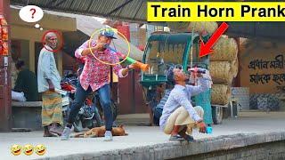 Train Horn Prank 2022  Best of The Train Horn Prank on Public Part 5  ComicaL TV