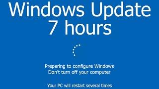 Windows Update Screen 7 hours REAL COUNT in 4K UHD 