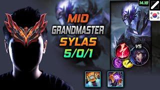 Sylas Mid Build Hextech Rocketbelt Electrocute - LOL KR GrandMaster Patch 14.18