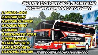 SHARE 10 LIVERY BUS AVANTE H8 FACELIFT TERBARU BY THIEN  Bus Simulator Indonesia