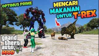 JUNIOR DAN OPTIMUS PRIME MENCARI HEWAN UNTUK DINOSAURUS T REX - GTA 5 MOD TRANSFORMER