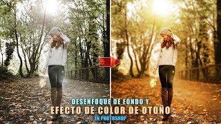 Desenfoque de fondo y efecto de color otoño en Photoshop