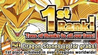 GLOBAL 1ST RANK LETS GOOOO 50 FREE DRAGON STONES  DRAGON BALL Z DOKKAN BATTLE