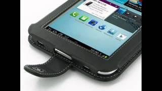 PDair Leather Case for Samsung Galaxy Tab 2 7.0 GT-P3100GT-P3110 - Flip Type Black