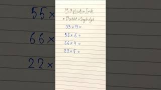 Doublet * Single Digit  Multiplication Trick  Maths Shortcut 