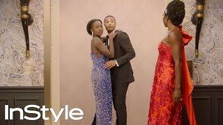 Lupita Nyongo Michael B. Jordan & Danai Gurira   2019 Golden Globes Elevator  InStyle  #shorts