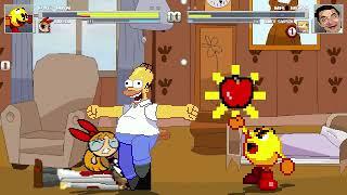 AN Mugen Request #2113 Pac-Man & Blossom VS Mr. Bean & Homer Simpson
