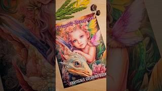 Fairies & Dragons Grayscale Coloring Book by Max Brenner English paperback 8.5x11 inches 50 pages