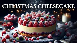 White Chocolate Symphony Cheesecake with Walnut Crust & Berries