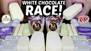 ASMR WHITE CHOCOLATE DESSERT RACE GIANT MILKA ALFAJOR MAGNUM ICE CREAM FERRERO ROCHER KITKAT 먹방