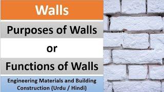 Walls  Purposes of Walls  Types of Walls  Engineering Materials and Building Construction  Wall