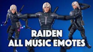 Raiden Dances All Music Emotes That we Have - FORTNITE
