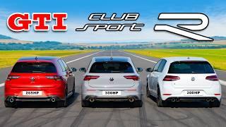 New Golf GTI v Old Golf R v Clubsport DRAG RACE