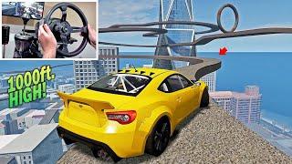 Drifting Crazy HIGH Track wNo Barrier Dont Fall Challenge  BeamNg.Drive