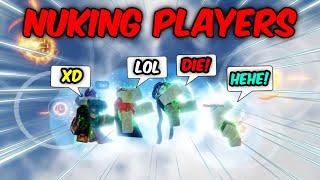 NUKING PLAYERS WITH 4 TATSUMAKI METEORS..   The Strongest Battlegrounds ROBLOX