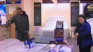 Clinton Morrison shopping for a bed with his mum on sky sports segment