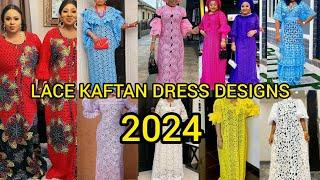  Cute lace kaftan styles 2023 & 2024  Lace long maxi dresses  African boubou styles Bubu styles