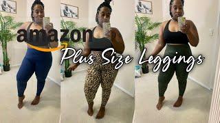 Amazon Leggings Try On  PLUS SIZE Leggings  GYMSHARK Dupes  Size XL16