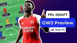 GAMEWEEK 2 WAIVER TIPS for DRAFT FPL