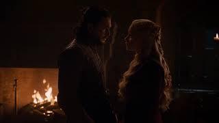 Daenerys wants jon to keep his identity secret   GOT S08E04  jons shys away from making love