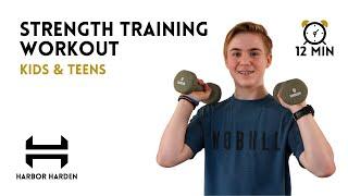 12 Min Dumbbell Workout for Kids and Teens  Youth Strength Training Workout  EMOM Style 4K