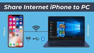 Share Internet from iPhone to Windows PC via USB Hotspot Bluetooth