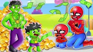 Rich Family and Poor Family - Please Help Us  SAD STORY - Marvels Spidey and his Amazing Friends