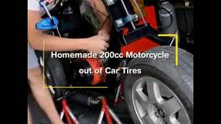 Homemade 200cc Motorcycle out of Car Tires