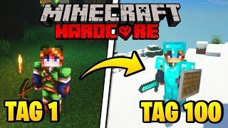 Ich ÜBERLEBE 100 TAGE in HARDCORE MINECRAFT als ANFÄNGER Minecraft Challenge Deutsch