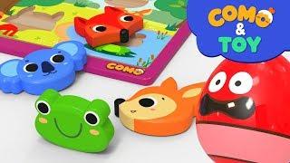 Como  Animal Puzzles   Learn colors and words  Cartoon video for kids  Como Kids TV