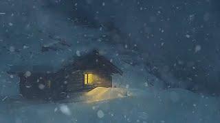 Heavy Blizzard at an Old Log Cabin - Howling Wind & Blowing Snow┇Sounds for Sleep