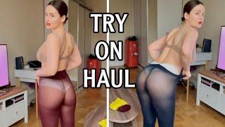 Transparent Tights Try on Haul  Klara Si