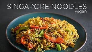 Vegetarian Singapore Noodles Recipe  Cantonese Curry Rice Noodles 星洲炒米粉