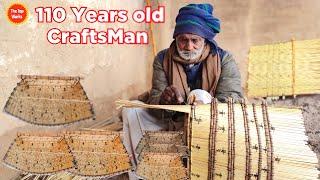 110 Years old Talented craftsman making a Winnover by knitting Skills  Craftsmanship of Weaving Art