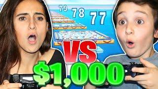 SISTER vs. 9 YR OLD For $1000 Fortnite Deathrace